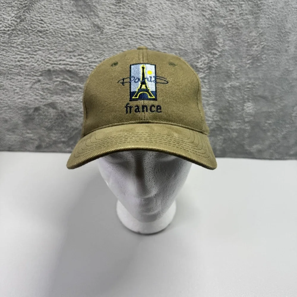 Sodima Paris France Eiffel Tower Baseball Hat Cap Green Brown Adjustable OSFM